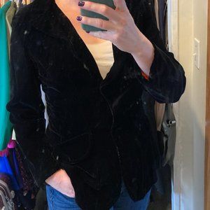 Black velvet vintage tuxedo jacket from 70s